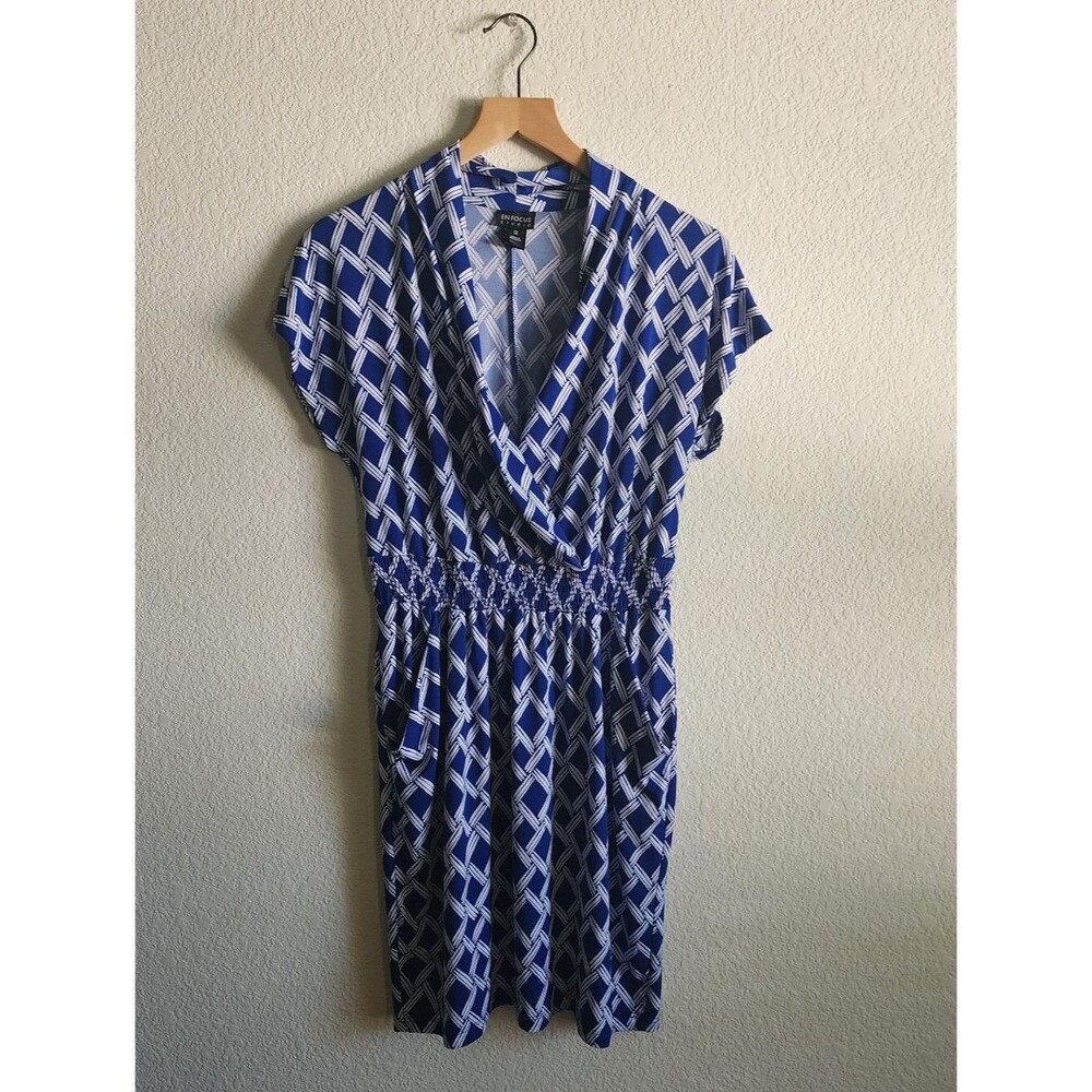 Enfocus Studio Cobalt Blue Career Going Out Short Dress Size 12